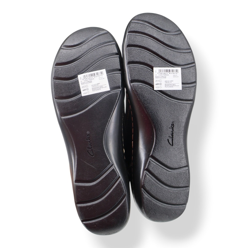 Clarks Collection Cora Teresa Black Tumbled Leather Slip-On Loafer Womens 8.5 - Picture 5 of 8